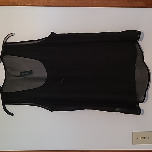 NWT Maurices sheer black blouse with sequins & beads L - Picture 5 of 5